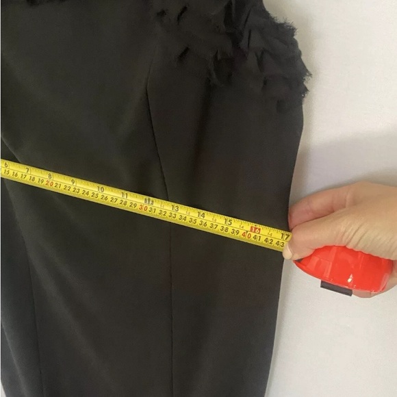 ANN TAYLOR Black Cocktail Dress with Georgette Ruffles Size 10 - Picture 6 of 9